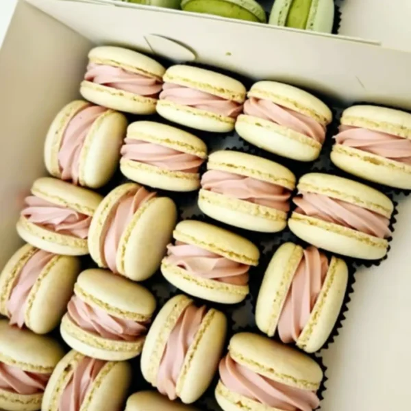 Französische Macarons mit Himbeer-Creme